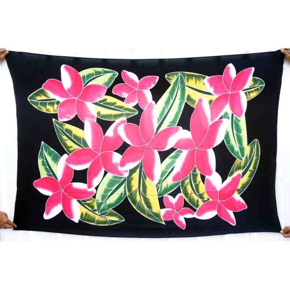 KB357 Floral Batik Hand Painted Poncho Plus Tunic Kaftan Blouse Top - S to 5X - Picture 2 of 2